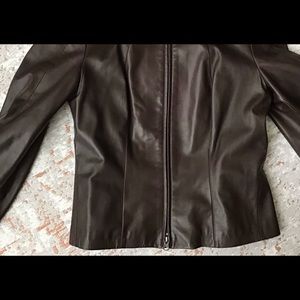 Size small- Chocolate brown leather jacket